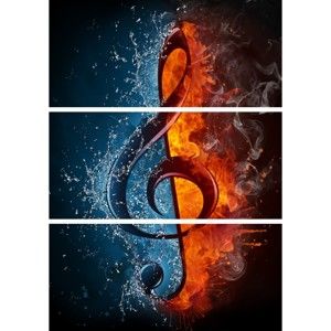 3dílný obraz Hořím pro hudbu