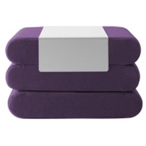 Tmavě fialový rozkládací puf Softline Bingo Eco Cotton Lilac