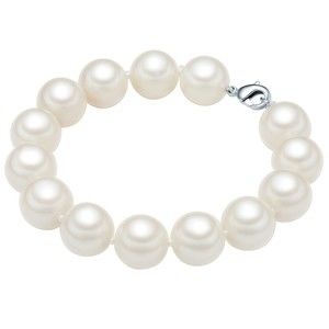Náramek s bílými perlami Perldesse Muschel se zapínáním, ⌀ 1,2 x délka 19 cm