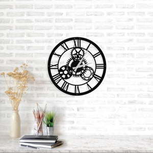 Černé nástěnné hodiny Davin Clock, ⌀ 48 cm