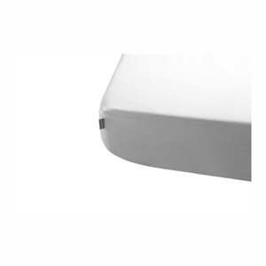 Bílé bavlněné elastické prostěradlo Tanuki Liso, 120 x 60 cm