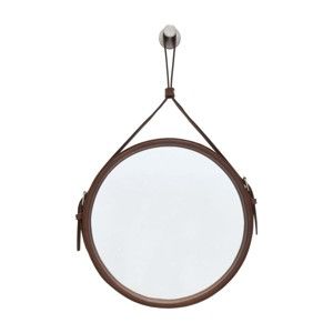 Závěsné zrcadlo v hnědém rámu RGE Elvis, ø 30 cm