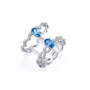 Prsten s bílými a modrými krystaly Swarovski Elements Crystals Ocean, ø 16 mm