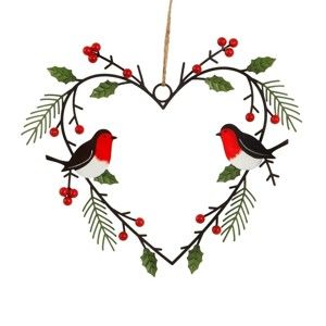 Závěsný vánoční věnec ve tvaru srdce Sass & Belle