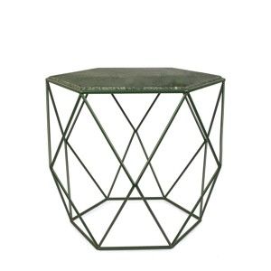 Zelený stolek s mramorovou deskou HF Living Gemstone