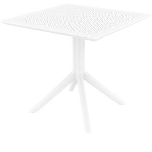 Bílý zahradní jídelní stůl Resol Sky, 80 x 80 cm