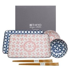 Růžovo-modrý set na sushi Tokyo Design Studio Geo Eclectic