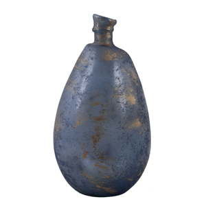 Modrá váza z recyklovaného skla s patinou Ego Dekor Simplicity, výška 47 cm