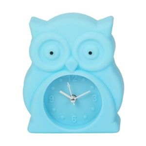 Světle modré hodiny s budíkem Just 4 Kids Blue Owl