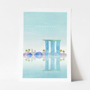 Plakát Travelposter Singapore, A2
