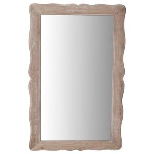 Zrcadlo v krémovém rámu z topolového dřeva Livin Hill Pesaro, výška 80 cm