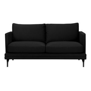 Černá dvojmístná pohovka s podnožím v černé barvě Windsor & Co Sofas Jupiter