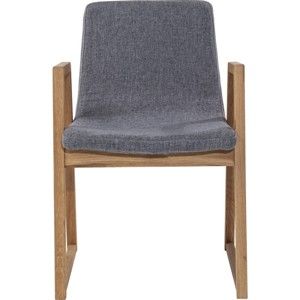 Šedá židle s dubovou konstrukcí Kare Design Trapez