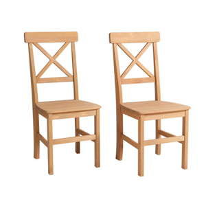 Sada 2 jídelních židlí z borovicového dřeva Støraa Nicoline