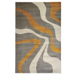 Šedý koberec Webtappeti Swirl Yellow, 140 x 200 cm