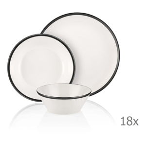 18dílný set porcelánového nádobí Mia Halos Black