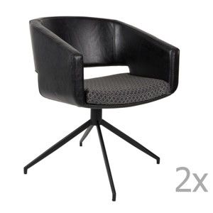 Sada 2 černých židlí Zuiver Beau