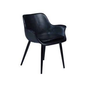 Černá jídelní židle z eko kůže s područkami DAN–FORM Denmark Combino