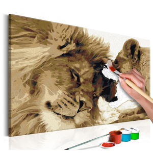 DIY set na tvorbu vlastního obrazu na plátně Artgeist Lions Love, 60 x 40 cm