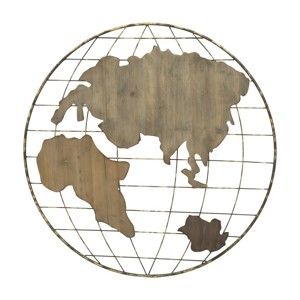 Nástěnná dekorace Mauro Ferretti Globe Map, ⌀ 88 cm