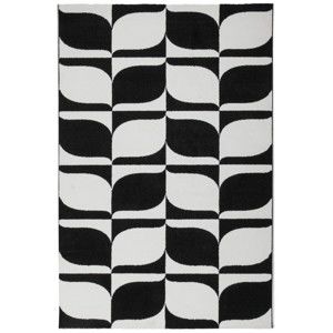 Černobílý koberec Obsession My Black & White Kresso, 80 x 150 cm