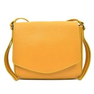 Žlutá kožená kabelka Carla Ferreri Metelo