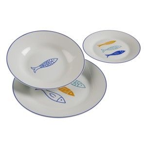 18dílná sada porcelánových talířů Versa Blue Bay