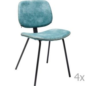 Sada 4 modrých jídelních židlí Kare Design  Barber