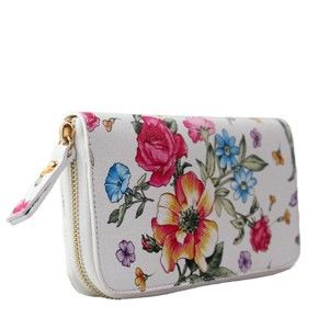 Kožená peněženka s květinami Chicca Borse Flowerina