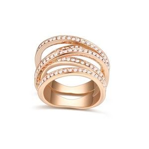 Pozlacený prsten s krystaly Swarovski Natalia, velikost 52