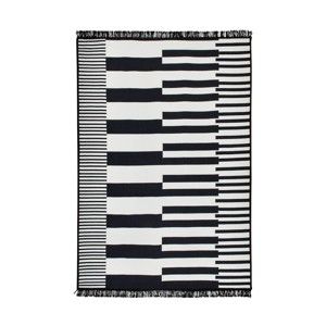 Černo-bílý oboustranný koberec Klotho, 120 x 180 cm