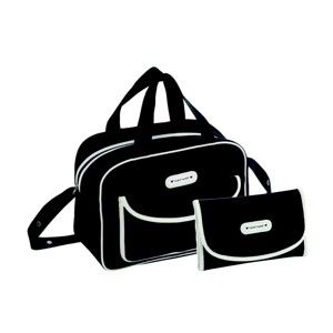 Set černé tašky na kočárek a přebalovací podložky Naf Naf Dots