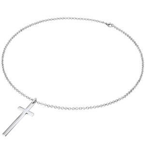 Dámský náhrdelník stříbrné barvy s motivem křížku Runaway