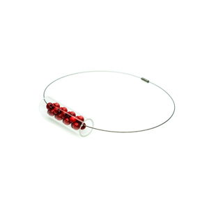 Dřevěný červený náhrdelník Ko-ra-le Corn