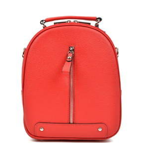 Červený dámský kožený batoh Carla Ferreri Musmo