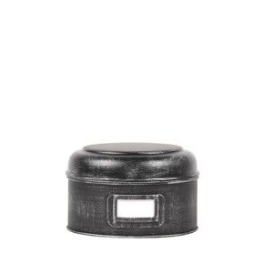 Černá kovová dóza LABEL51 Antigue, ⌀ 17,5 cm