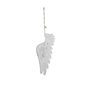 Bílá závěsná dekorace ve tvaru křídla Ego Dekor Wing, výška 17 cm