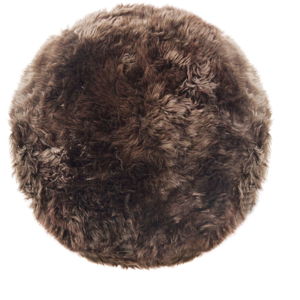 Hnědý koberec z ovčí kožešiny Royal Dream Zealand, ⌀ 70 cm