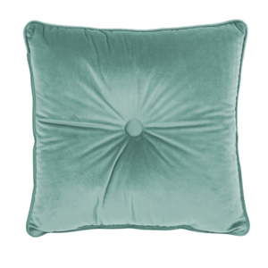 Světle zelený polštář Tiseco Home Studio Velvet Button, 45 x 45 cm