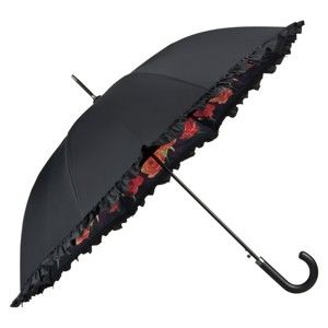 Černý holový deštník s dvojitou vrstvou Von Lilienfeld Bouquet of Roses Double Layer, ø 100 cm
