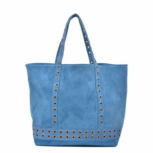 Modrá kožená kabelka Luisa Vannini, 33 x 50 cm