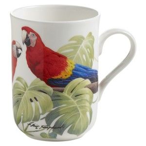Hrnek z kostního porcelánu Maxwell & Williams Birds Scarlet Macaws, 330 ml