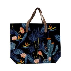 Černá plátěná taška s potiskem Surdic Cactus