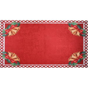 Červený koberec Vitaus Christmas Red, 60 x 100 cm