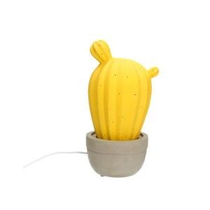 Žlutá porcelánová stolní lampa Brandani Cactus