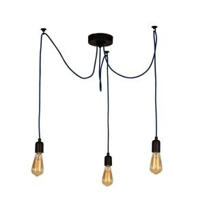 Tmavě modré závěsné svítidlo Wire Hanging Lamp Larro, 3 žárovky