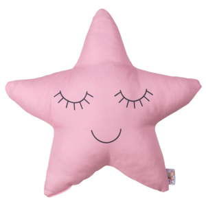 Růžový dětský polštářek s příměsí bavlny Apolena Pillow Toy Star, 35 x 35 cm