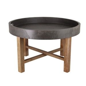 Konferenční stolek s podnožím z mahagonového dřeva HSM collection Industry, ⌀ 62 cm