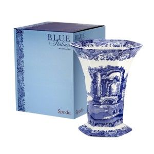 Bílomodrá porcelánová váza Spode Blue Italian Esagonale