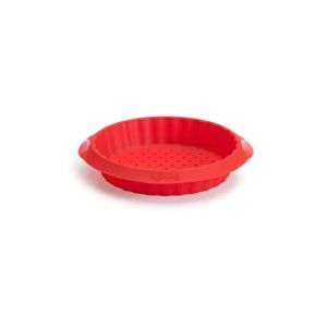 Červená silikonová forma na koláč z křehkého těsta Lékué Crunchy, ⌀ 12 cm